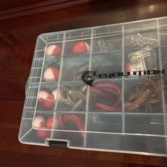 Evolution Outdoor 3600 Drift Series Fishing Tackle Box Blue Swirl. W/accessories
