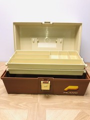 Plano Molding Co. Model 2200 2 Tray Tackle Box Vintage Fishing Gear