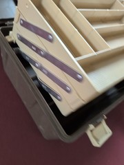Vintage My Buddy Tacklemaster Tackle box 3-Tray Two Tone Brown & Beige Plastic