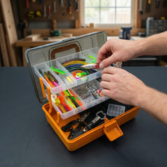 Aqwxc Large 3-Layer Tackle Box with Included, 421Pcs multiple colors