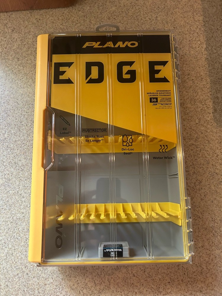 Plano Edge 3700 Spinner Bait Box Holds 36 Fishing Lures Waterproof Brand New