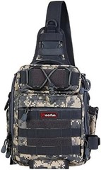 Piscifun Fishing Backpack with Rod Holder, Lightweight Sling Bag Storge Gear and