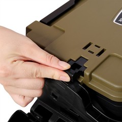 Tackle Box 11L 2 Layer Fishing Tackle Fishing Storage w/ Rod Holder & Cup Holder