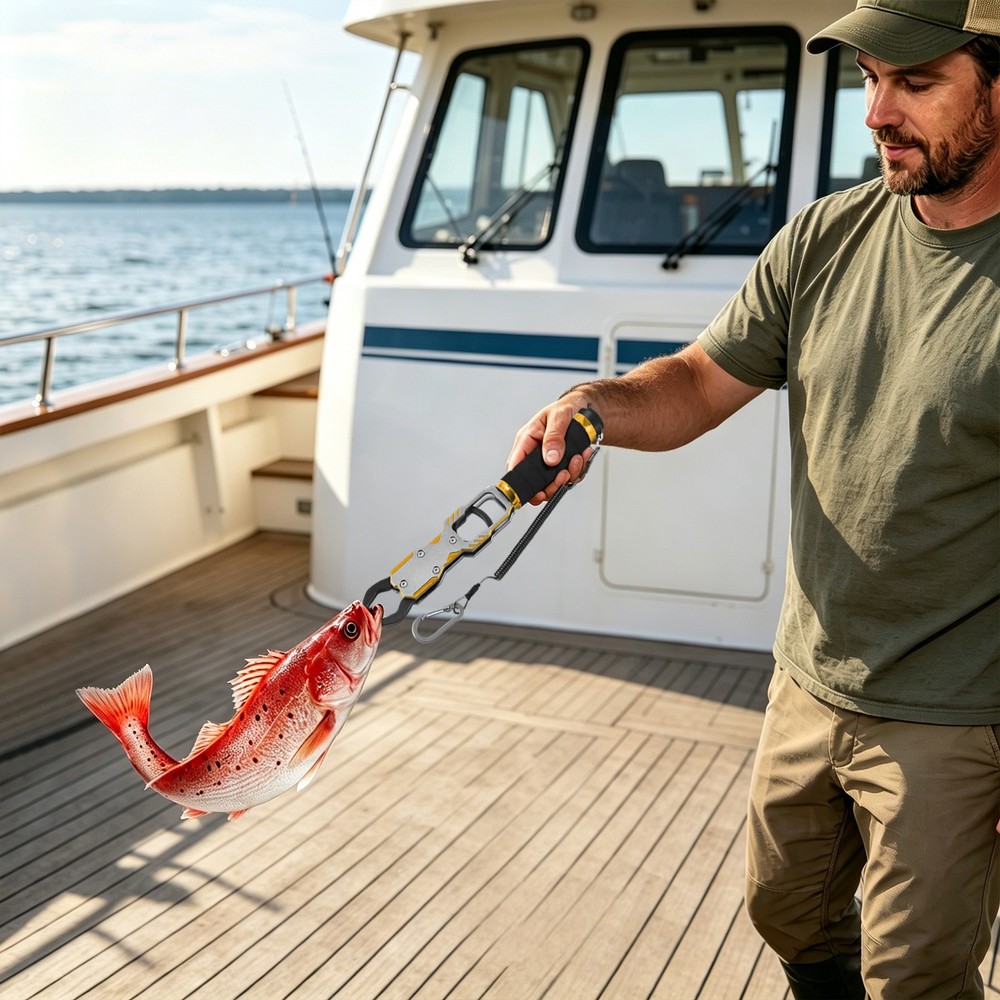 Saltwater Fishing Gear, Fish Gripper, Fish Lip Gripper With Weighing Function