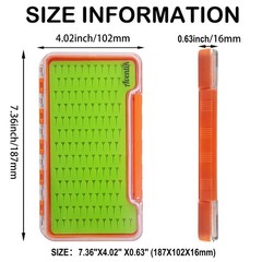 2 PCS Clear Waterproof Fly Fishing Box Super Slim Hook Storage Case 7.36×4.02