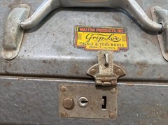 Vintage Grip-Loc Gray Metal Tackle Tool Box Walton Products Union Made in USA