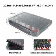 Zide 228/268 Fishing Accessories Kit Set With Tackle Box Jig Hooks Bullet Sinker