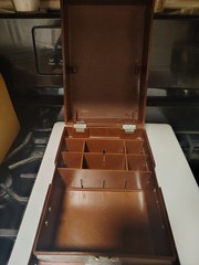 RARE VINTAGE (Garcia) TACKLE BOX= SMALL CARRY CASE/ COMPARTMENTS/ SEE PHOTOS