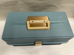 Vintage PLANO 7200 Series Blue Fishing Tackle Box Tool 2 Tier Tray Storage (A15)
