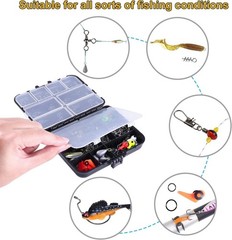 187pcs fishing accessories kit with tackle box fishing hooks sinkers weights …