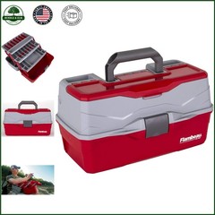 Functional Red and Gray Tackle Box with Removable Dividers for Easy Organization