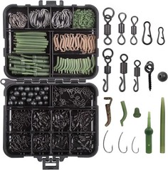 Carp Fishing Tackle Box Kit – 320pcs Fishing Kit Including Swivels, Hooks, An…