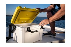 Frabill Magnum 19-Quart Live Bait Station – White & Yellow