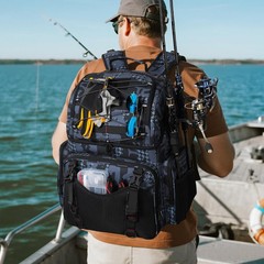 Fishing Backpack 45L Cooler Tackle Bag with Rod Holders & Rain Cover