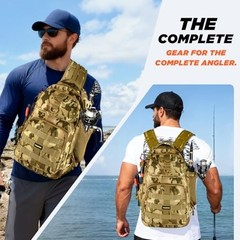PLUSINNO Fishing Rod and Tackle Backpack Set with Fish Net and Tackle Box