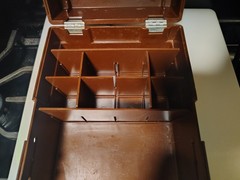 RARE VINTAGE (Garcia) TACKLE BOX= SMALL CARRY CASE/ COMPARTMENTS/ SEE PHOTOS