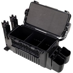 Dual Layer Tackle Box with Rod Cup Holders Army Green