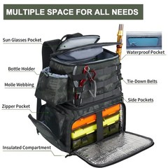 MATEIN Fishing Backpack, Tackle Storage Bag with Rod Holders & Cooler | Water…