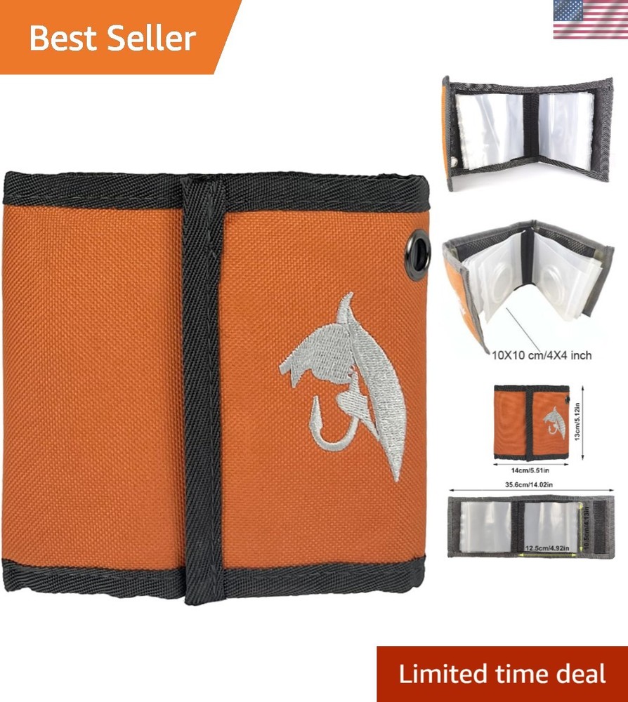 Compact Fly Fishing Tackle Wallet – 10 Clear Pockets for Leader Organization