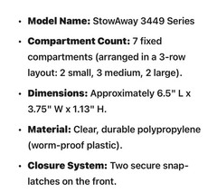 Plano Original Stowaway 3400 7 Fixed Compartments 3449-87