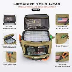 Durable 600D Oxford Fishing Tackle Bag with Easy Access Design and Molle System