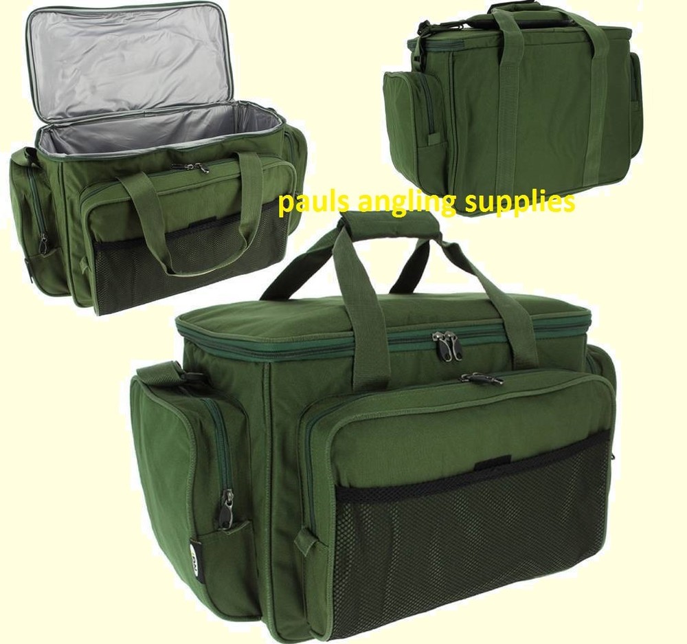 Green Padded Carry all Fishing Tackle Carry Bag & Strap New 709