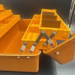 Vintage Fenwick 3.5 Wide Body Orange Fishing Tackle Box Storage Box Fishing