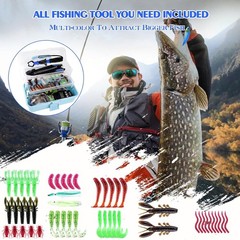3-Layer Blue Fishing Tackle Box with Tackle Included, Fishing Tool Kit Includes