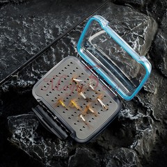 Fly Fishing Flies Lure Box Foam Clear Double Side Waterproof Case X-small