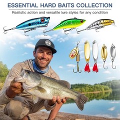 WITOROR Fishing Tackle Box Kit 146pc Lures Hooks Weights Freshwater