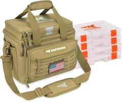 Karryall Fishing Tackle Bag 20L Khaki – 4 Trays, Water-Resistant, Padded Strap