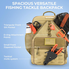 Kastking Karryall Fishing Tackle Backpack with Rod Holder 4 Tackle Boxes,40/26L