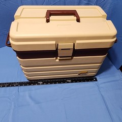 Vintage Plano 758 Large 4 Drawer Tackle Box Tan & Brown Made in USA – NOS