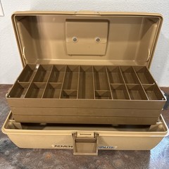 Vintage Adventurer Ultralite 1423 Tackle Box – 3-Tier Tray Organizer Classic Tan