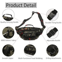 Tactical Fanny Pack,Small Fishing Tackle Bag Water-Resistant Military Green
