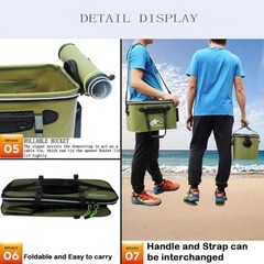 Fishing Bucket,Foldable, Multi-Functional EVA Fishing Bag 40cm green Bx15