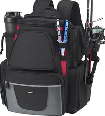 Ergonomic Fishing Backpack with Adjustable Straps & Hard Molded Sunglasses Case