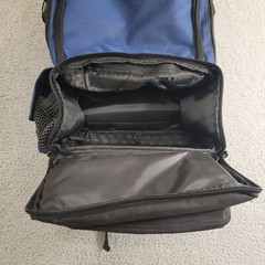 Okuma Tournament Soft Sided Fishing Tackle Bag, Water Resistant Blue Backpack