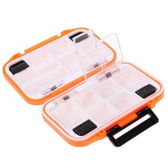 Waterproof Double Side Fishing Storage Box Durable Plastic Orange Lure Holder