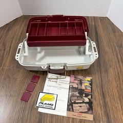 Vintage PLANO Red & Beige One-Tray Fishing Tackle Box #6101
