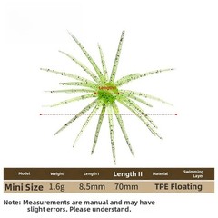 6 Pack Floating Sea For Urchin Lure TPE Soft Bait for Freshwater Saltwater
