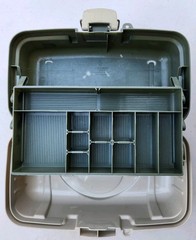 Plano 6102 Plastic Tackle Box Organizer Green Gray Made in USA Storage Case