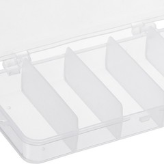 4pcs Fishing Tackle Box, 5-Grid Fish Bait Hooks Accessory Storage Case, Clear