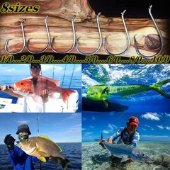 200Pcs/Box（Size:10/0… to…1/0 Strong Octopus Fishing Hooks, Forged Ste