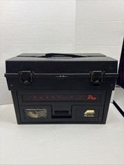 Vintage Plano Phantom Pro Tackle Box Black Plastic XL Fishing Tackle Bait Store