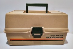 Vintage Woodstream Sportfisher 63 Fishing Tackle Box 3 Tray Lockable