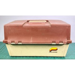 Vintage PLANO 8606 6-Tray Hip Roof Tackle Box Double Sided Maroon Cream USA