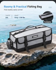 Large Fishing Tackle Bag 20PCS Soft Bait Storage Grey 900D
