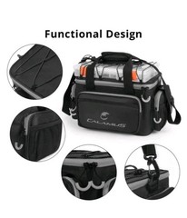 NEW Fishing Tackle Bag , Black, Water-resistant/Clear Tackle Box Not Included