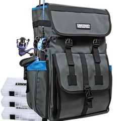 Lunkerhunt LTS Fishing Backpack with Tackle Box (3 Boxes Included), 2 Rod Holder